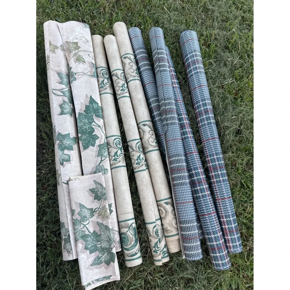 Vintage Wallpaper‎ Border Lot Floral Ivy Plaid Hot Air Balloon Cottagecore 15pc